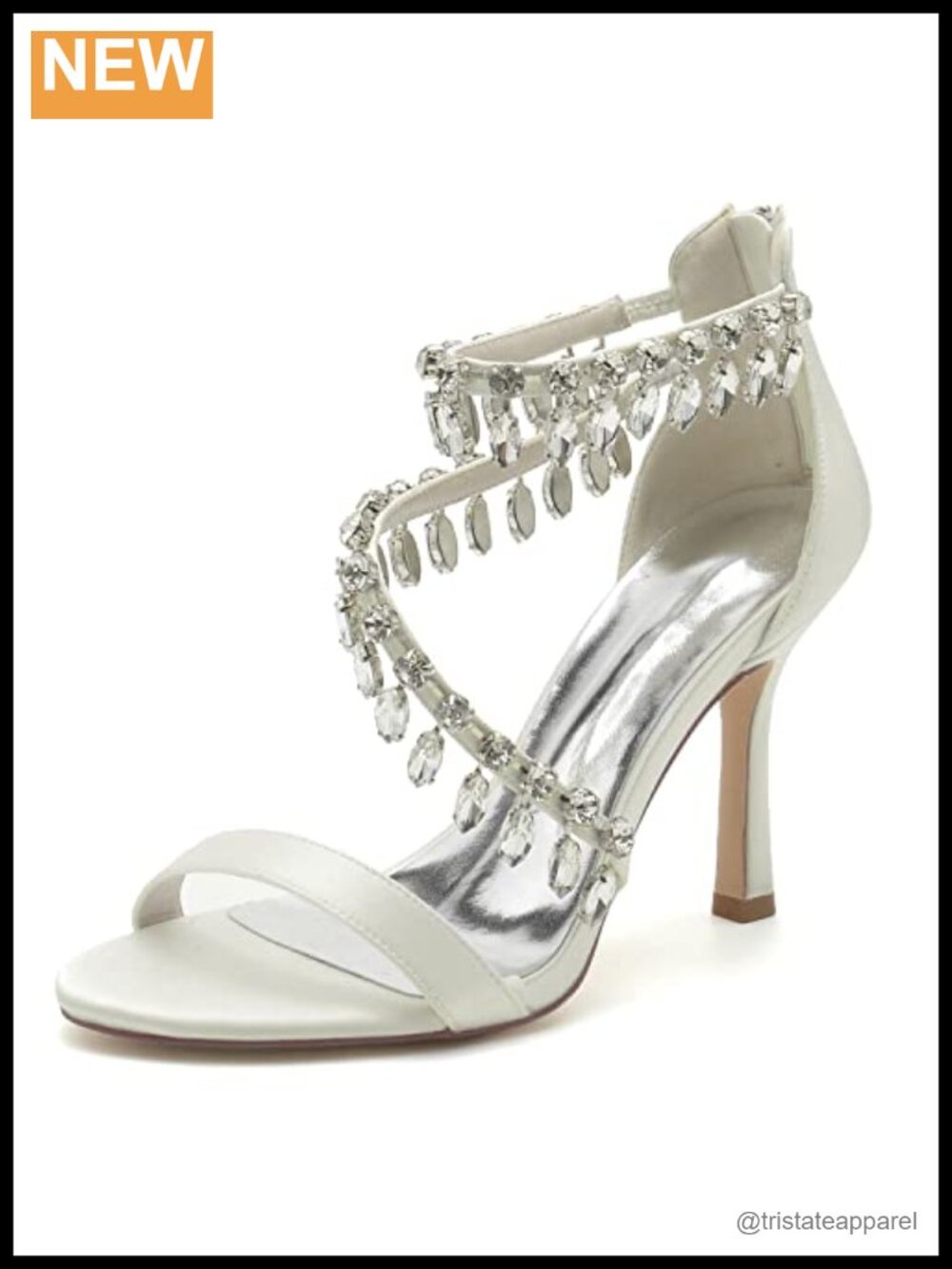 Rhinestone High Heel Sandals Ankle Strap Peep Toe Wedding Bridal Evening Pumps